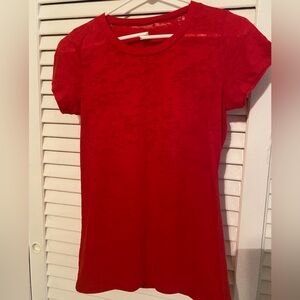 Red Burn Out T shirt Crew Neck Size Small